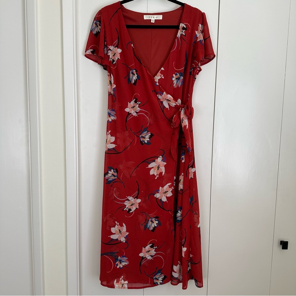Row A Red Floral Midi Tie Dress // L

#rowa #mididress #dress #formal